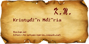 Kristyán Mária névjegykártya